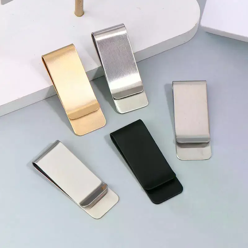 5 Piece Set of Compact Metal Money Clips, Adjustable Business Card Holders, Perfect for Men's Wallets