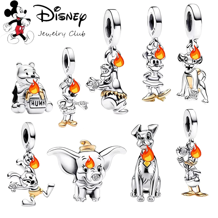 

MINISO 2025 Hot Sale Disney Winnie the Pooh、Tigger & Dumbo Pendant Dangle Charms Beads Fit Original Silver 925 Bracelet Jewelry