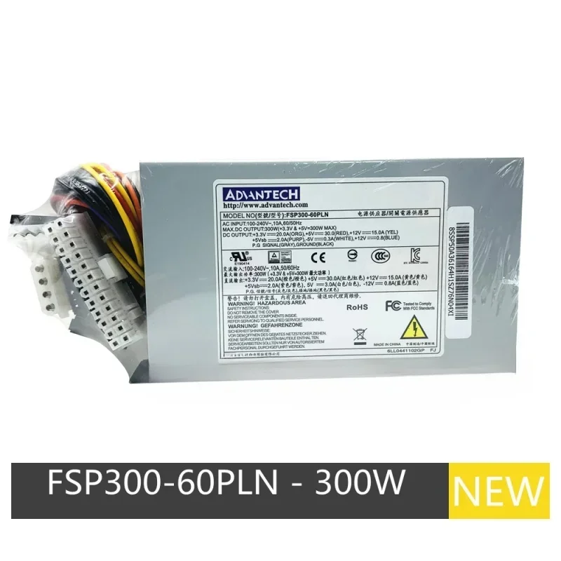 For Advantech PSU FSP300-60PLN 300W Power Supply with 24 pin Connector ATX 12v