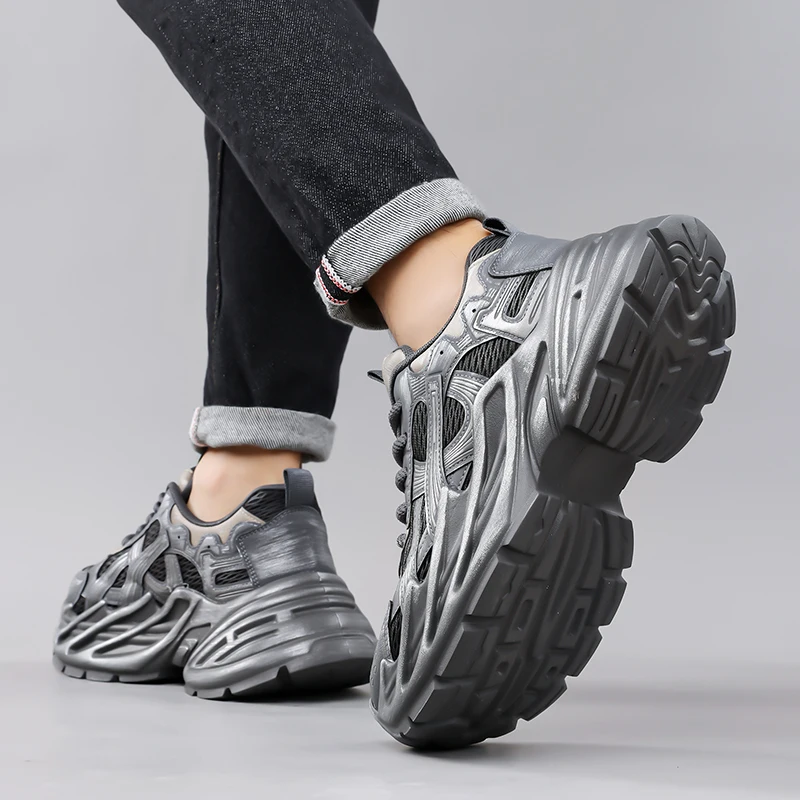 Height Increase soles 6cm Leisure Shoes Fashion  Men's Lift Sneakers Plus Size 39-44