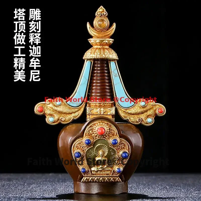 Wholesale Buddhist articles high grade pagoda Tantric talisman Tibet Buddhism temple buddha dagoba stupa tower brass statue