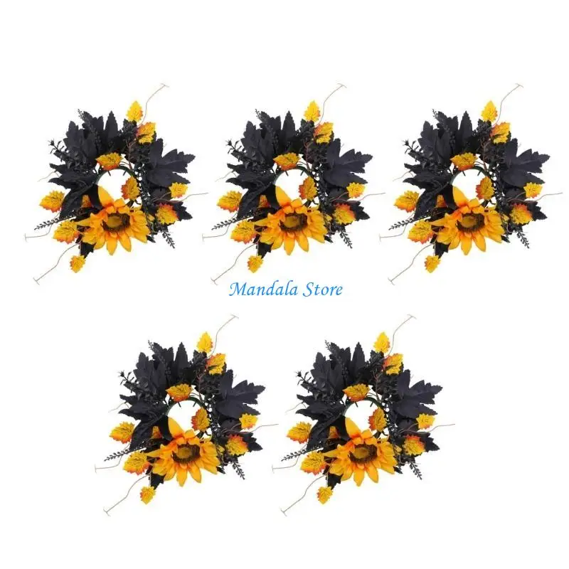 

U2JC Halloween Party Flower Holder Wreath 5 Pack Table Centerpieces Decoration