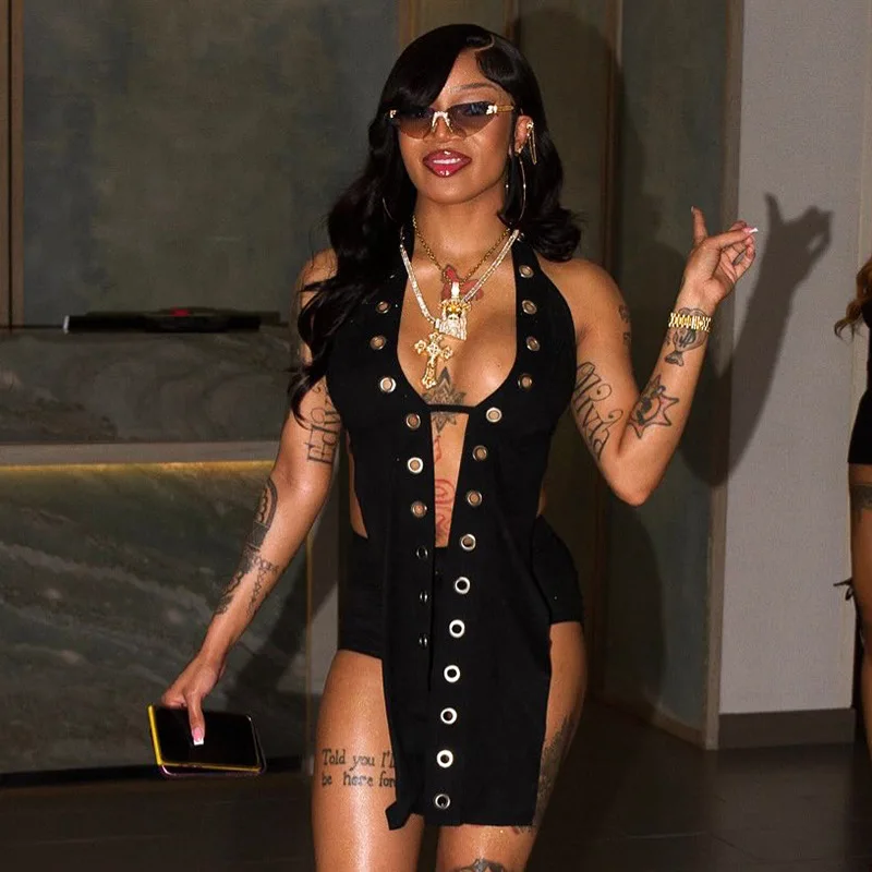 المرأة مفتوحة الظهر انقطاع المحاصيل الأعلى القمصان Ins شيك الأسود ضمادة الرسن بلوزة الإناث النادي الليلي مهرجان عطلة الشارع الشهير القمم