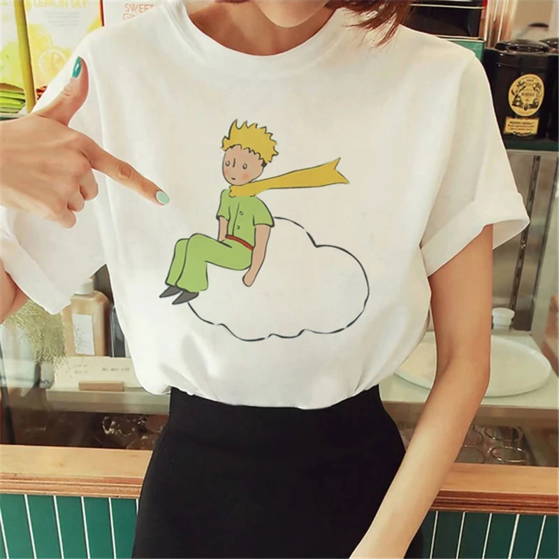 Hot Spring Summer Little Prince Graphic Women\'s T-Shirt Little Prince Graphic Tees Vouge Shirts For women O-Neck Short Sleeve