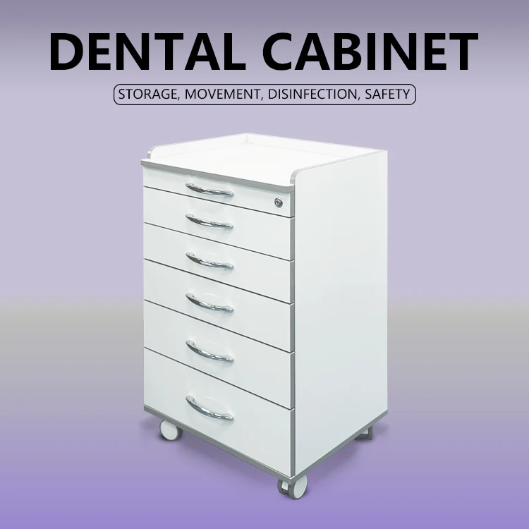 Factory Direct Sale Mobile Dental Cabinet with Drawers - Stainless Steel Medical Storage Cart for Clinic