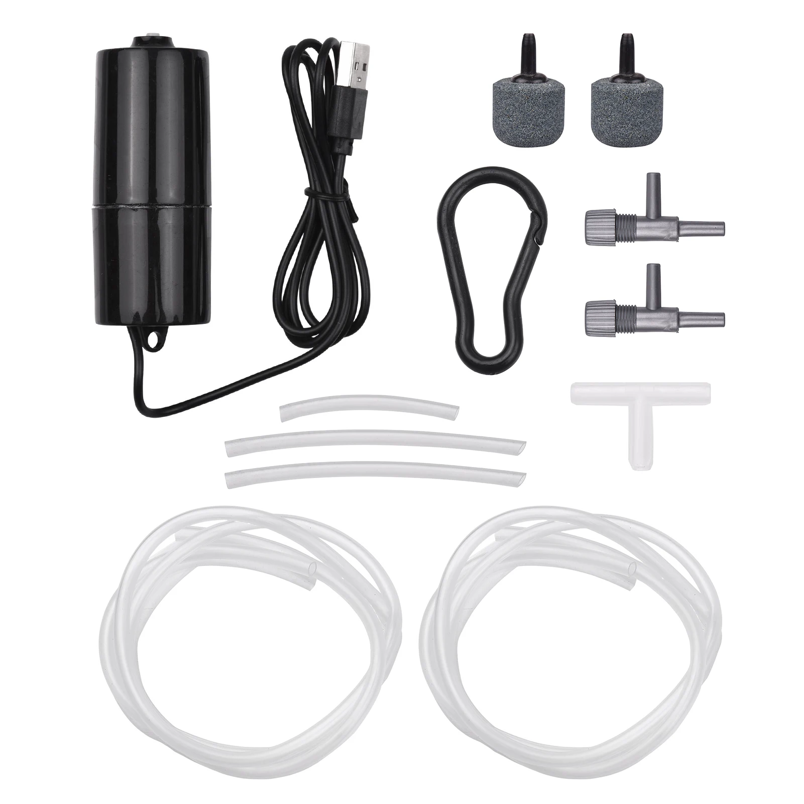 Aquarium USB Air Pump Small Oxygen Pump with Air Stone Tubing Hanging Buckle for Fish  Outdoor Fishing aquarium USB air pump