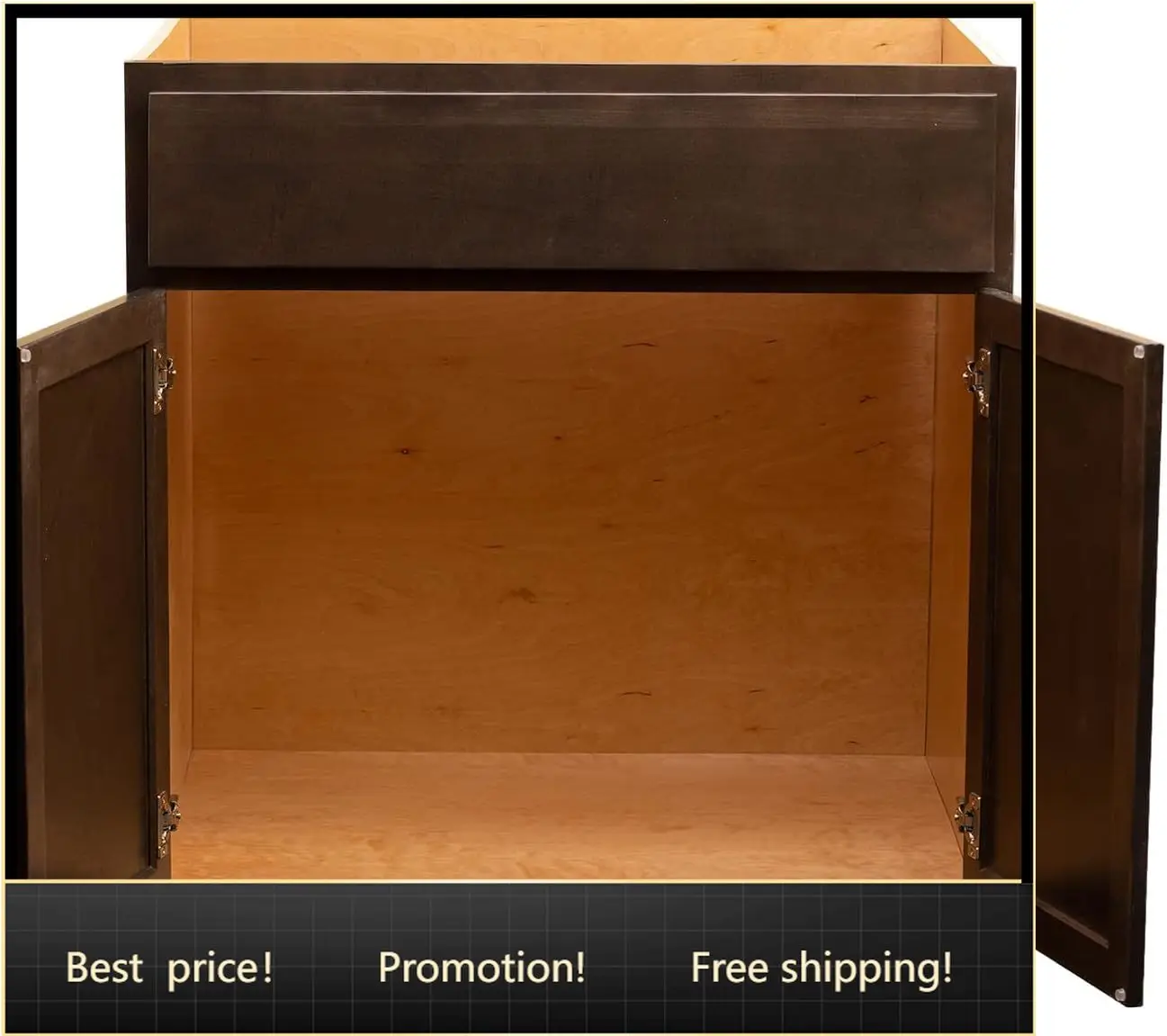 

Quicklock RTA (Ready-to-Assemble) | Base Kitchen Cabinets - Shaker Style | Made in America (Espresso Stain, 36" Wx34.5 Hx24 D Si