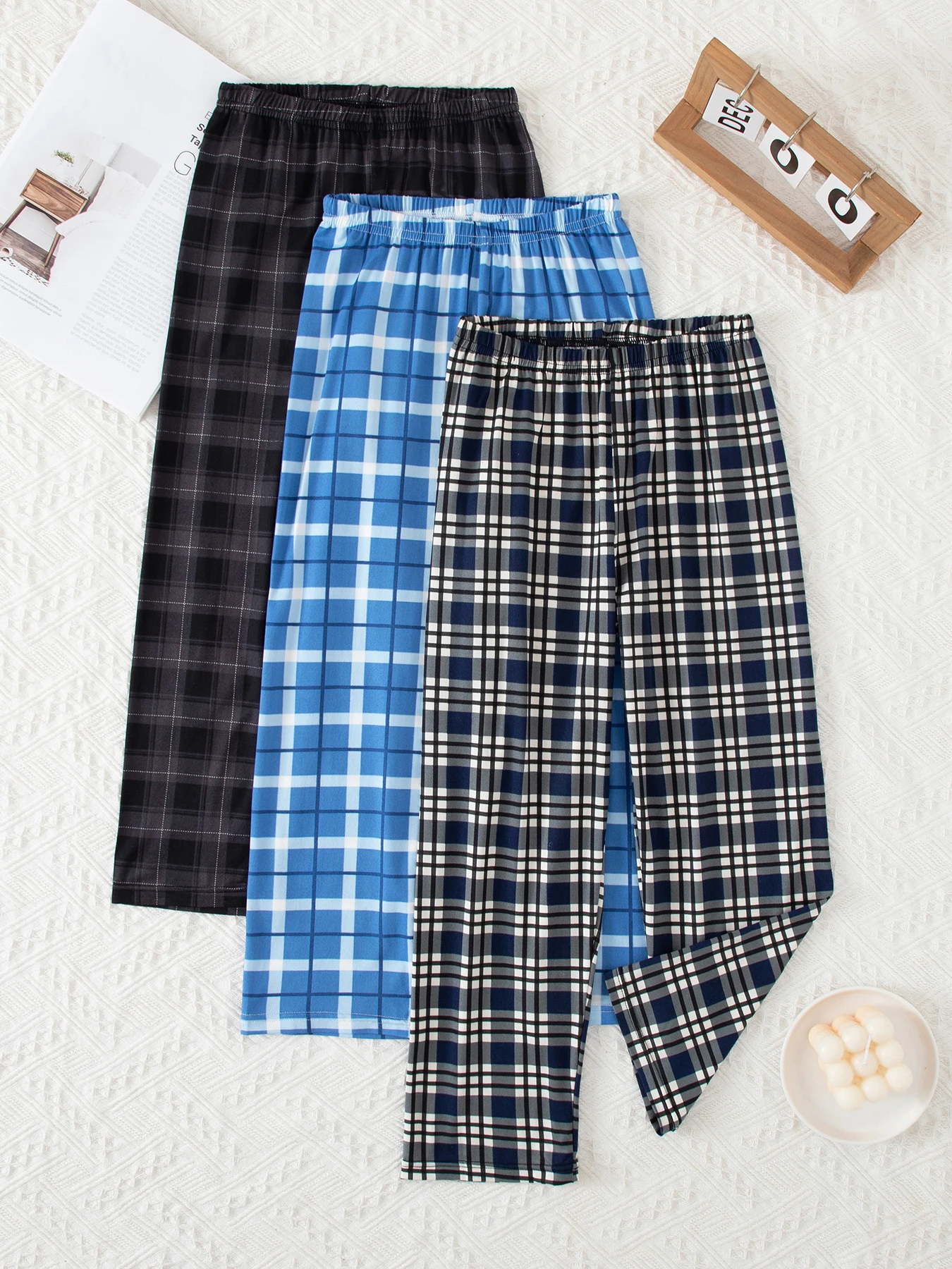 Children's Plaid Pants Straight Leg Pants Multi-Color Casual Men's And Women's Casual Comfortable Pants Multifunctional Home