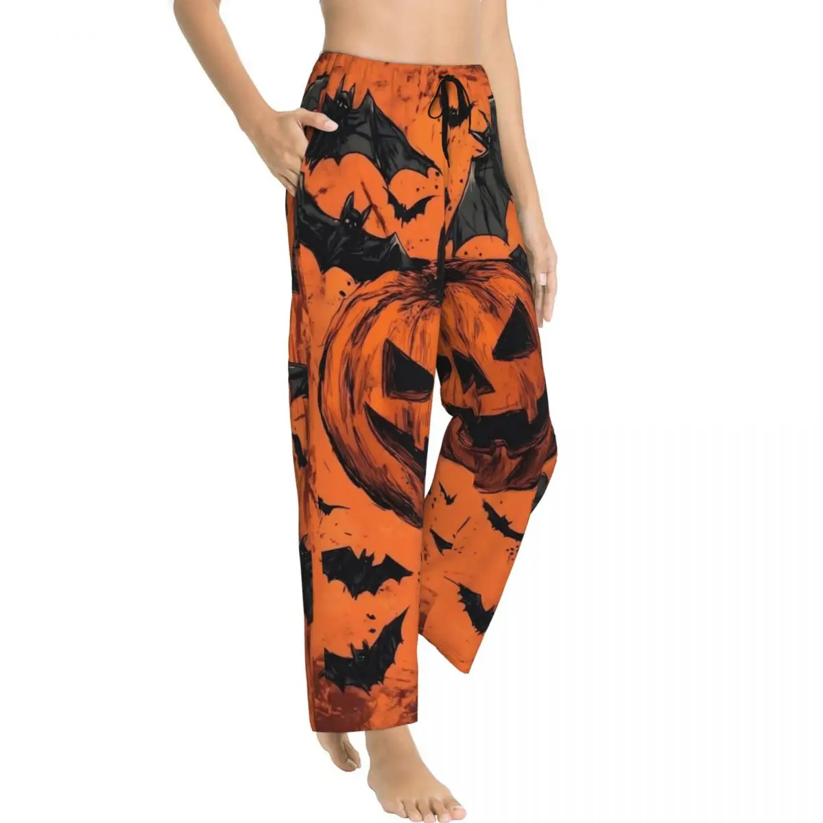 Pumpkin Jack O Lantern Halloween Women's Loungewear pants Loose-Fit Pyjama Pants Home Sleepwear