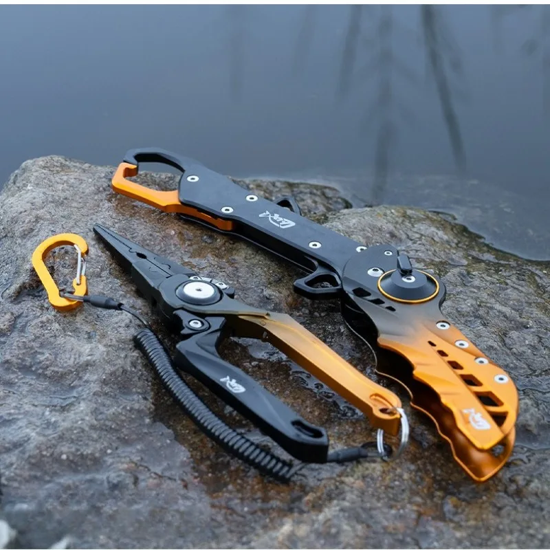 Faltbares Multifunktions-Angelwerkzeug-Set, vielseitig einsetzbar, erweiterte Köderklemme aus Aluminiumlegierung, tragbare Ködergriffe mit Skala