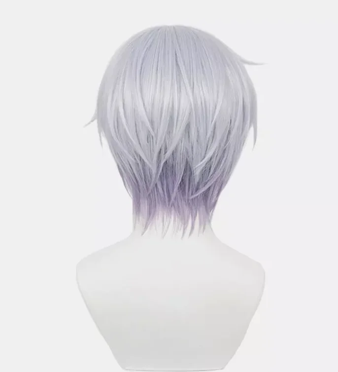 Anime Kinsou no Vermeil Goldfilled Alto Cosplay Perücke Gemischt Silber Kurzes Haar