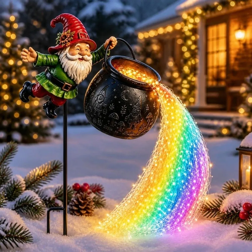 LED Christmas Cauldron Garden Light Ground Insert Flowing String Christmas Decorations Lamp Funny Creative Garden Hanging Light