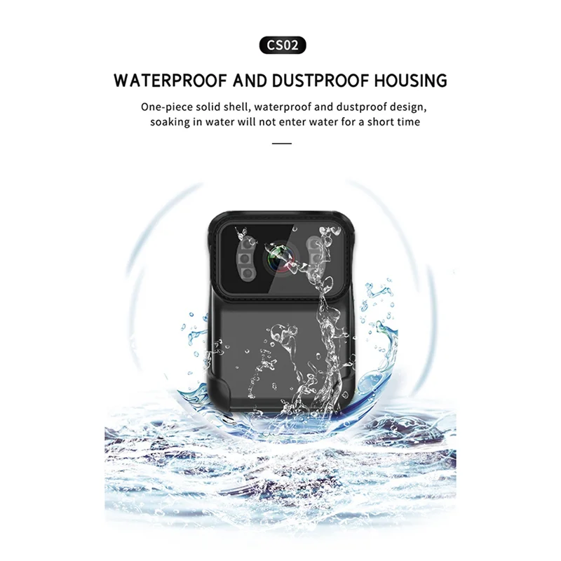 

ABKQ-2X CS02 Back Clip Action Camera Support TF Card Night DV Wifi Loop Cam Video MP4 Camcorder Vision Recording Z9H4