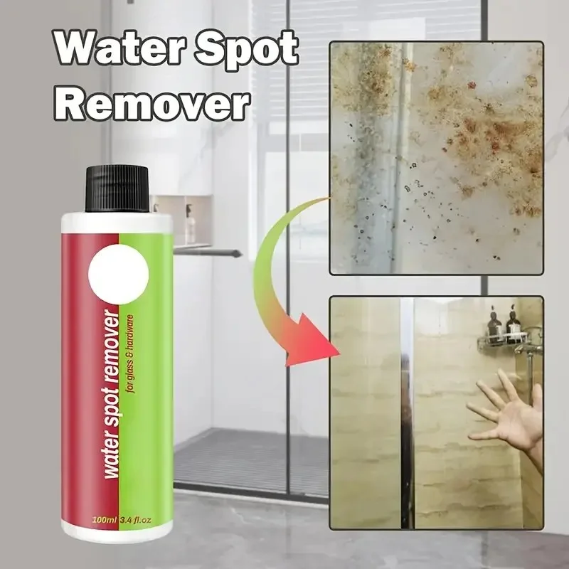 

Powerful Hard Water Stain Remover Spray - Foam Descaler for Shower Glass, Tiles, Chrome - Safe for Mirrors & Stainless Steel