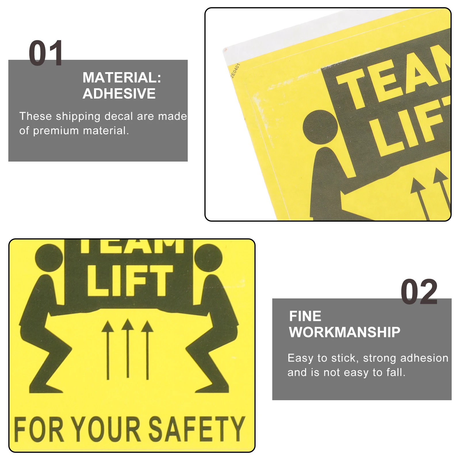 

100 Pcs Overweight Sticker Warning Team Lift Shipping Safety Operation Caution Decal Heavy Object Signs Folder