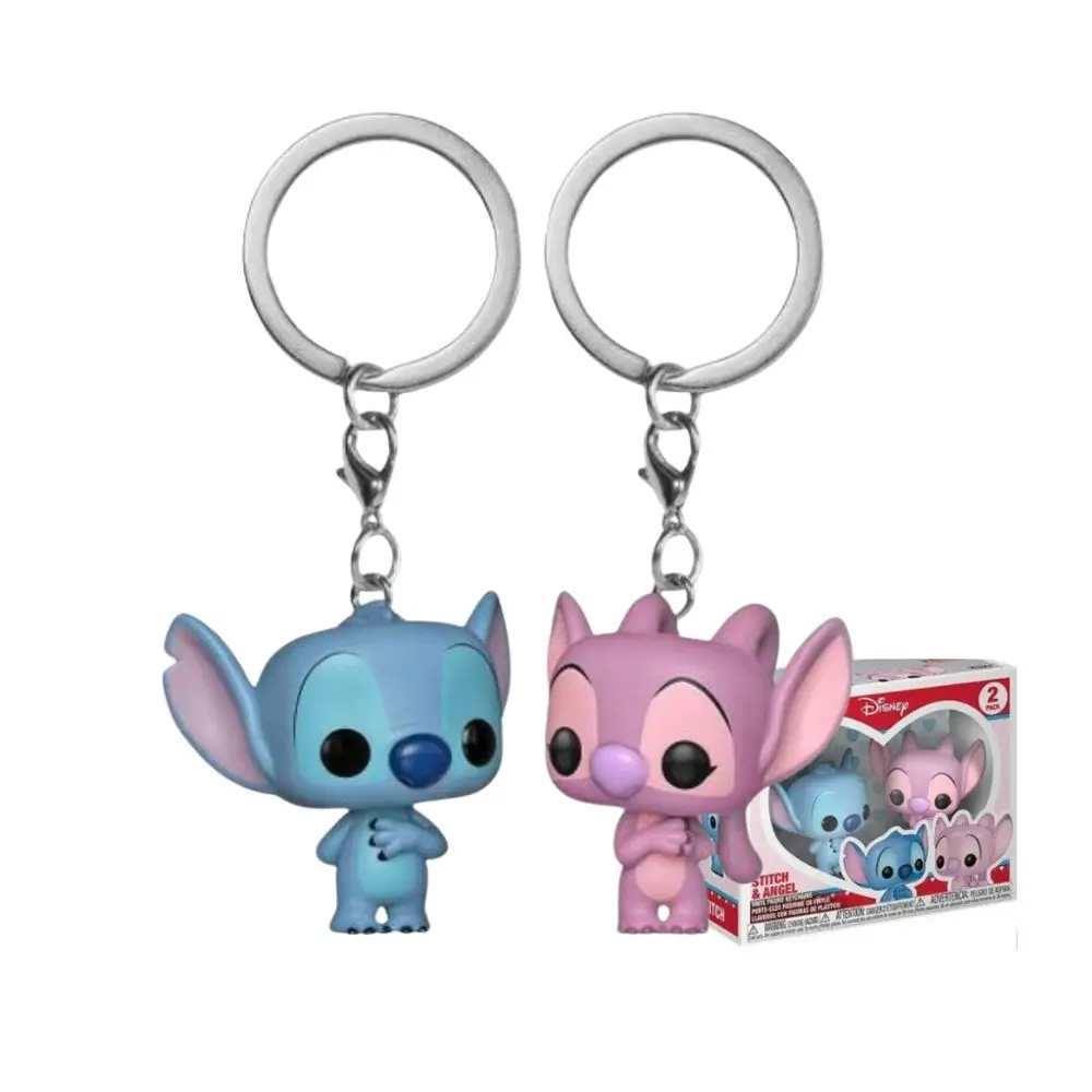 Stitch Pocket Keychain Lilo Stitch Elvis Stitch Summer Stitch Vinyl Dolls Figure Model Toys for Children Birthday Gift