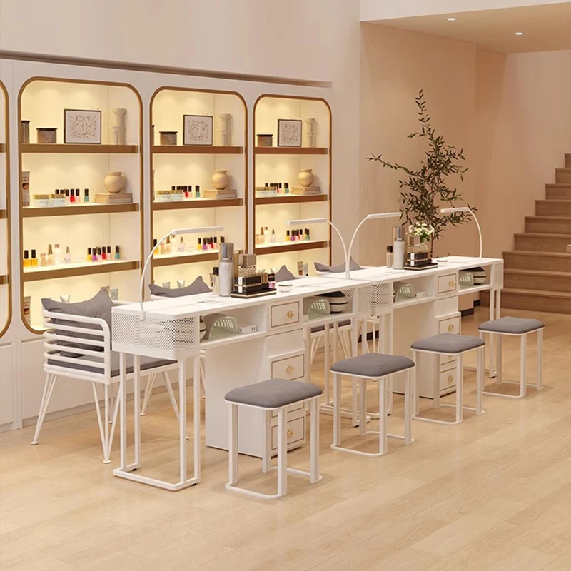 Premium Vacuum Cleaner Nail Tables Professional Manicure Nailtech Makeup Nail Tables Living Room Mesa Manicura Salon Furniture