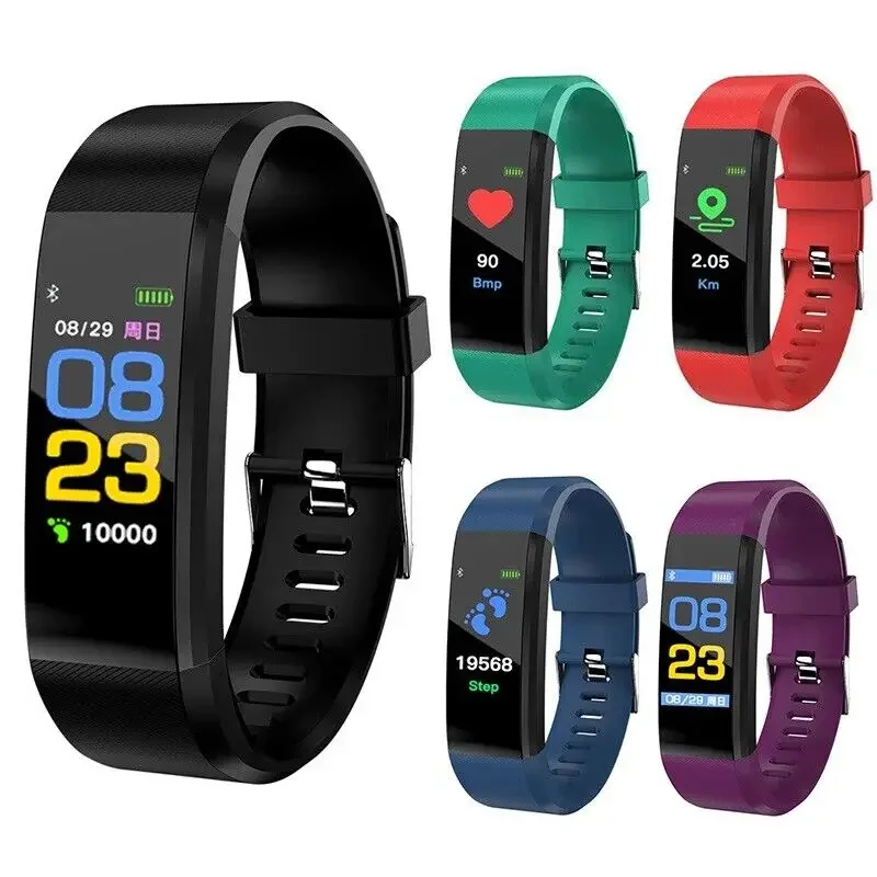 115plus Bluetooth 4.0 Intelligent Sports Bracelet Smartwatch for IOS Android Sport Fitness Tracker Kids Touch Wristband Watch