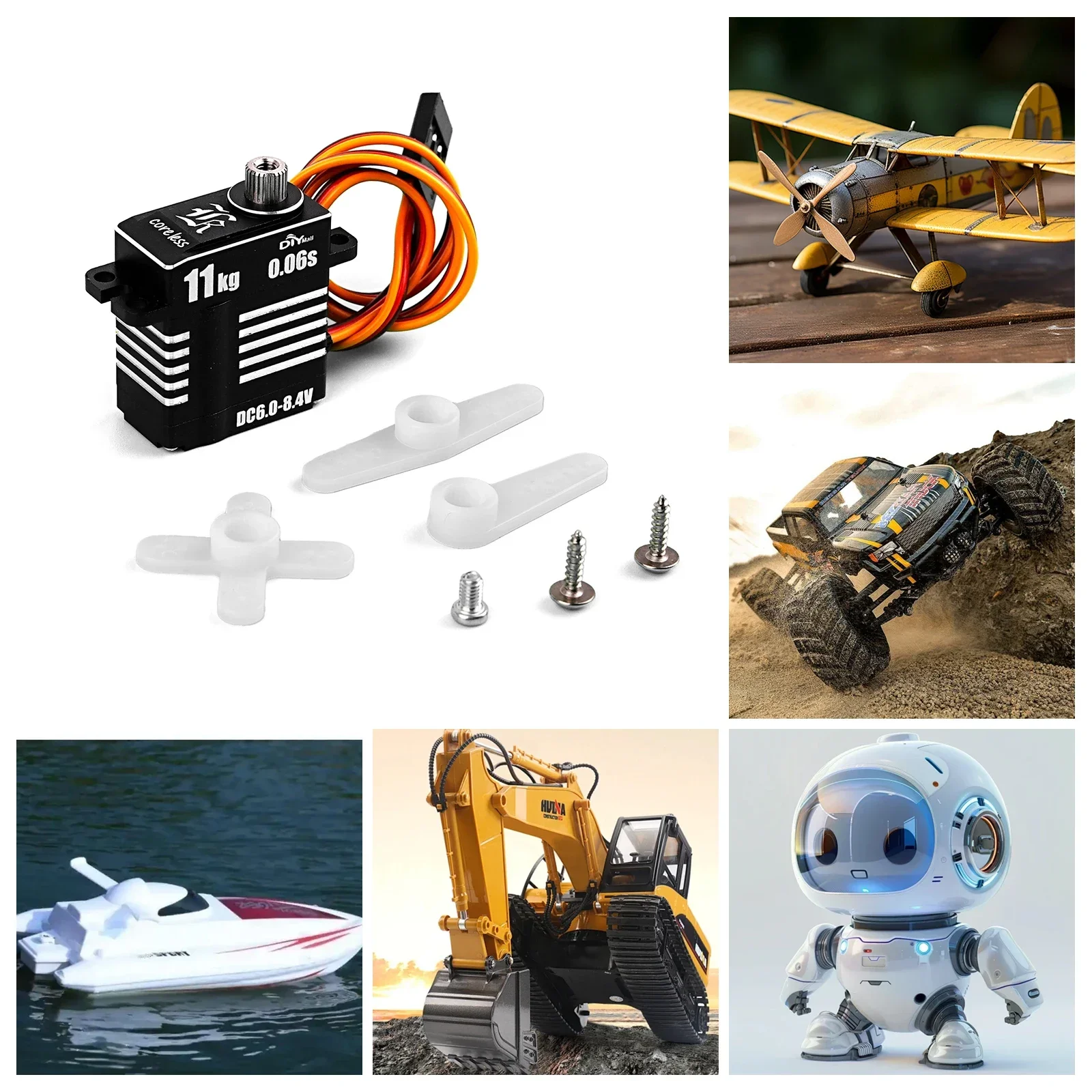 H-11 11KG Micro Digital Servo Full Metal Gear Coreless Motor Programmable for RC Helicopters Cars Robots 180°/270°/360°