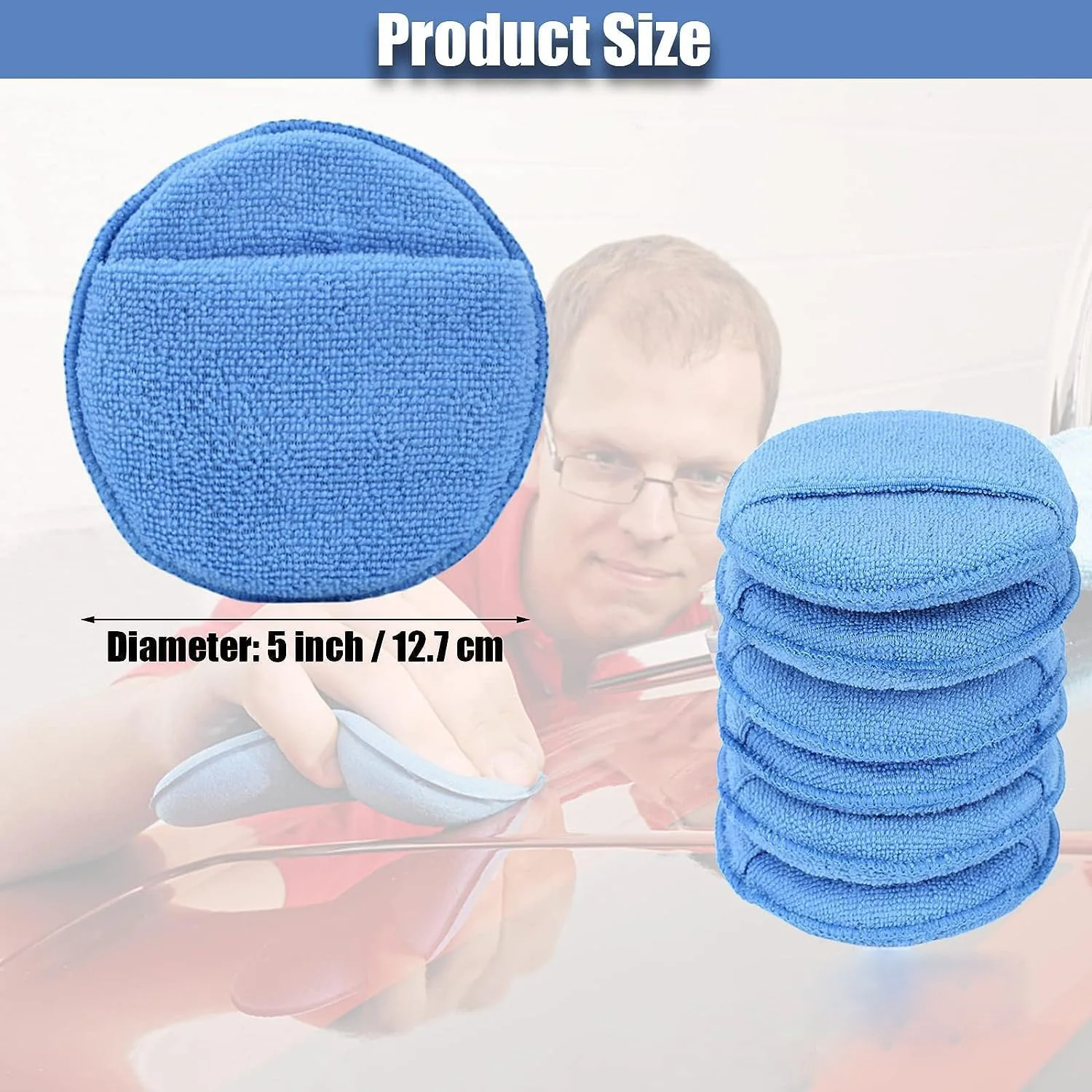 Auto Cleaning Sponge Brush Wax Applicator Pads Car Wax Applicator Buffing  Polishing Foam Pads Wax Polishing Tyre Brushes Tools view 6