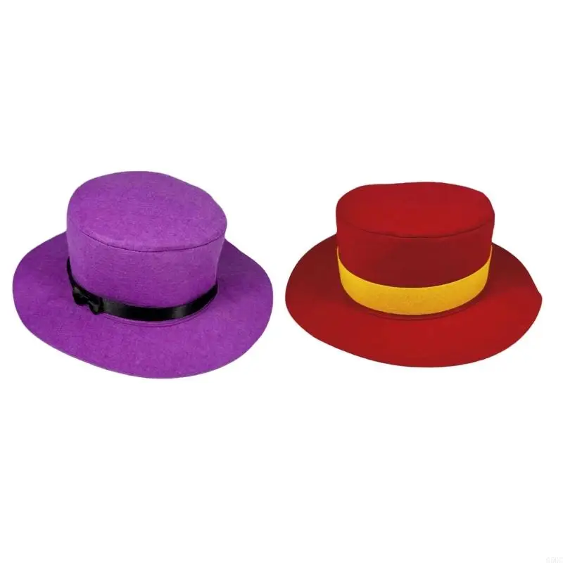 G5GC Elegant Purple  Top Hat With Bowknot for Women Fashion Accessory Stylish Lady  Hat Ribbon Detail