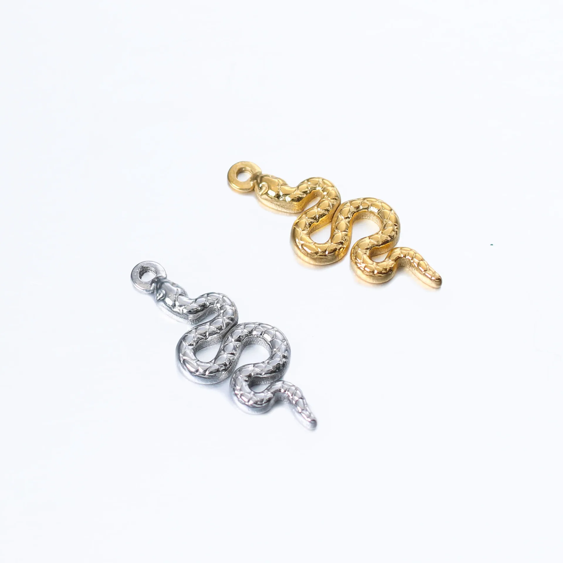 DOOYIO 3pcs/Lot Popular Snake Stainless Steel Jewelry DIY Charms Pendant For Women Necklace Earring Bracelet Jewellry Handmade