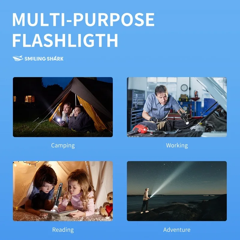 LED Waterproof Flashlight Torch Portable Spotlight Long-Range Camping Wild survival charging Infrared detection telescopic zoom