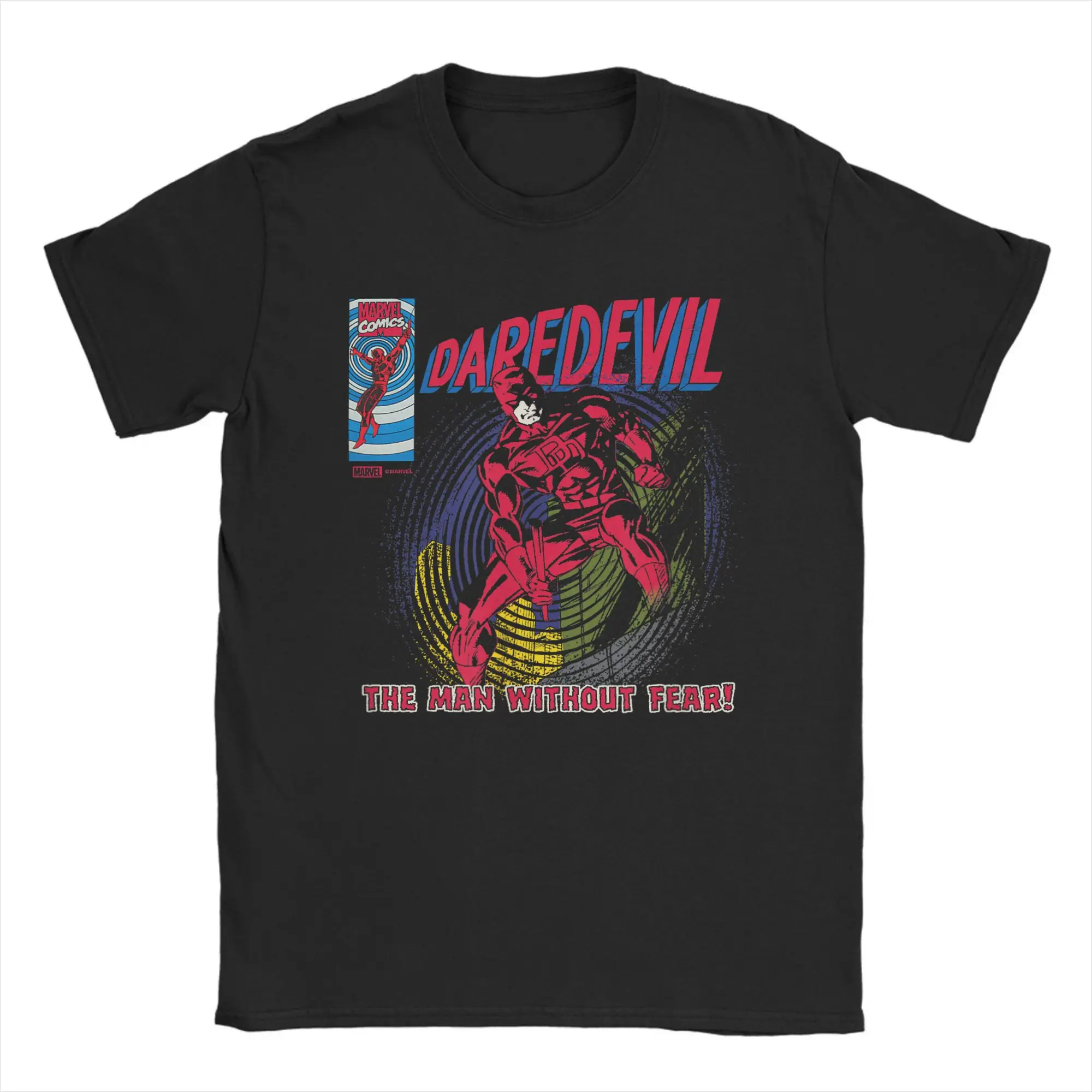 Camiseta de manga corta con cuello redondo para hombre, diseño original de Marvel 2026, divertida, con la portada del cómic Daredevil Legacy, de la serie de TV MerchJacket