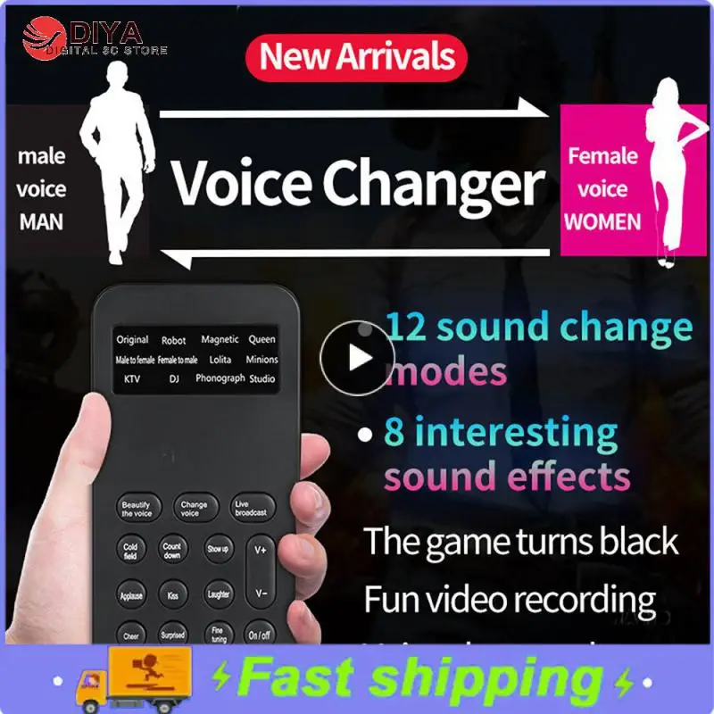 New Voice Changer Mini Portable 8 Voice Changing Modulator with Adjustable Voice Functions Phone Computer Sound Card Mic Tool