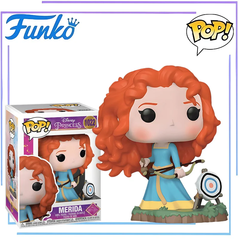 إصدار أصلي من FUNKO POP Disney Princess Brave Merida Elinor نموذج قابل للجمع لتزيين سطح المكتب