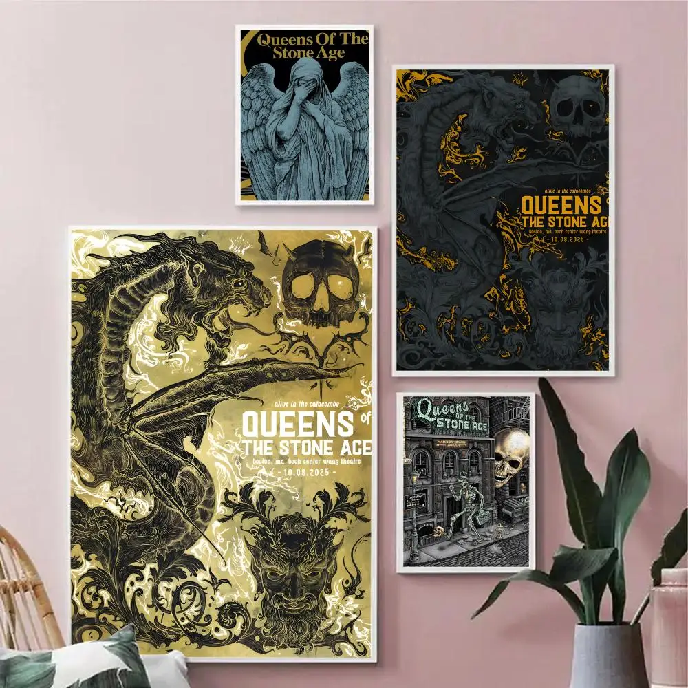 Band Q-Queens Of The Stone Age Poster Durable Painting Canvas Poster Wall Hanging Home Interior Decoration Art Mural Gift