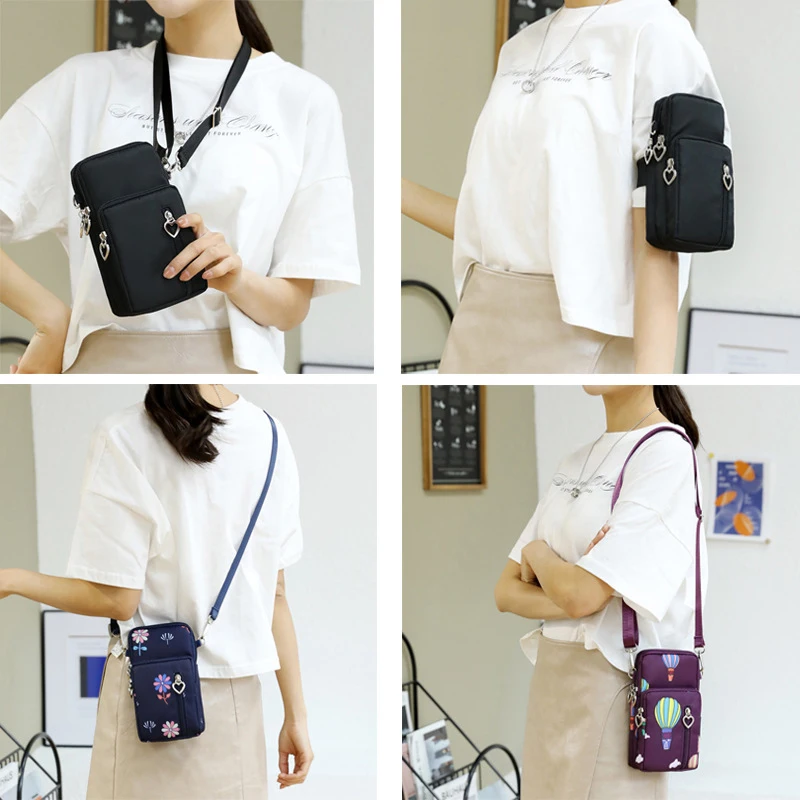 Mini Canvas Crossbody Bags For Women Men Small Handbags Shoulder Messenger Bag Korean Girl Boy Student Zipper Phone Bag Purses