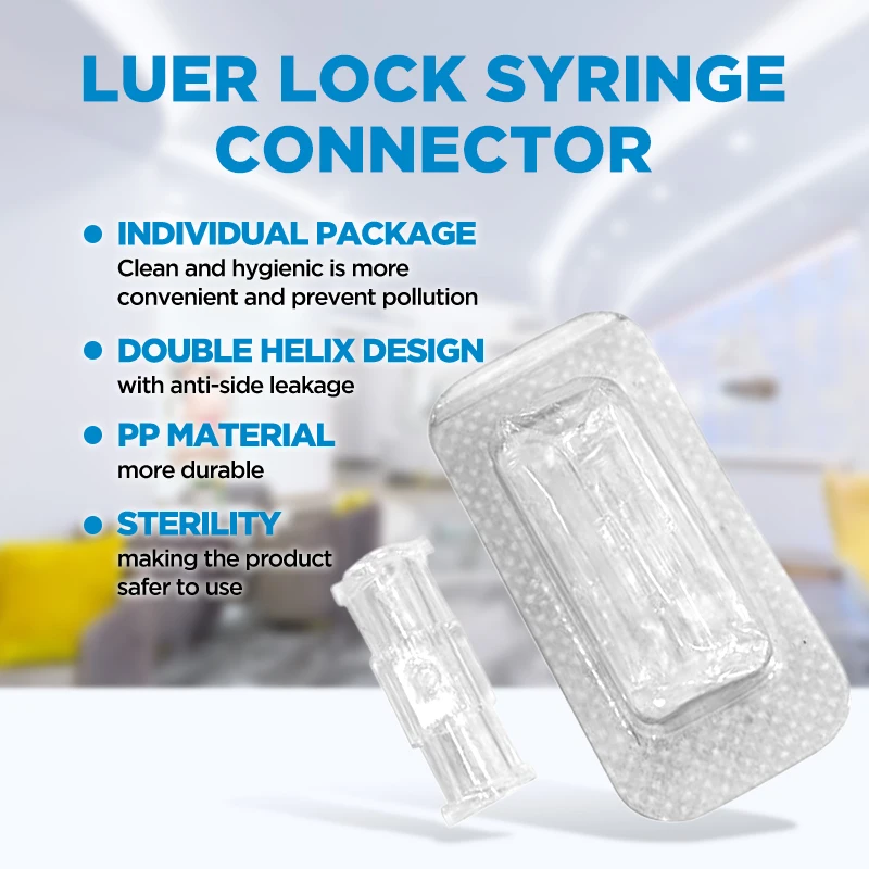 Luer Syringe Connector Pp Material Transparent Medical Double-Way Connector Easy Durable Sterile Environment LuerSyringe Coupler