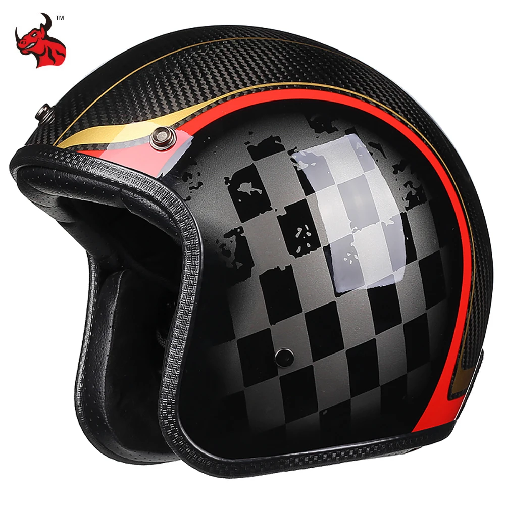 

3C Certified Carbon Fiber Helmet Open Face Motobike Riding Casque Electric Moto Helmet Adult Casco Moto Motorcycle Equipment