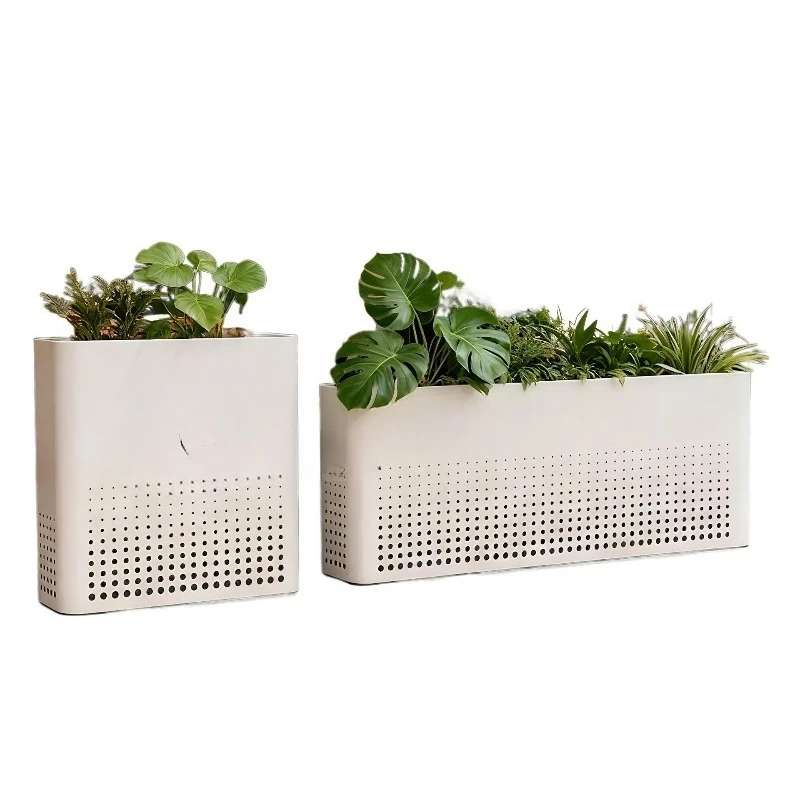 Custom 304 Stainless Steel Metal Planter, Rectangular Trough for Balcony Commercial Street