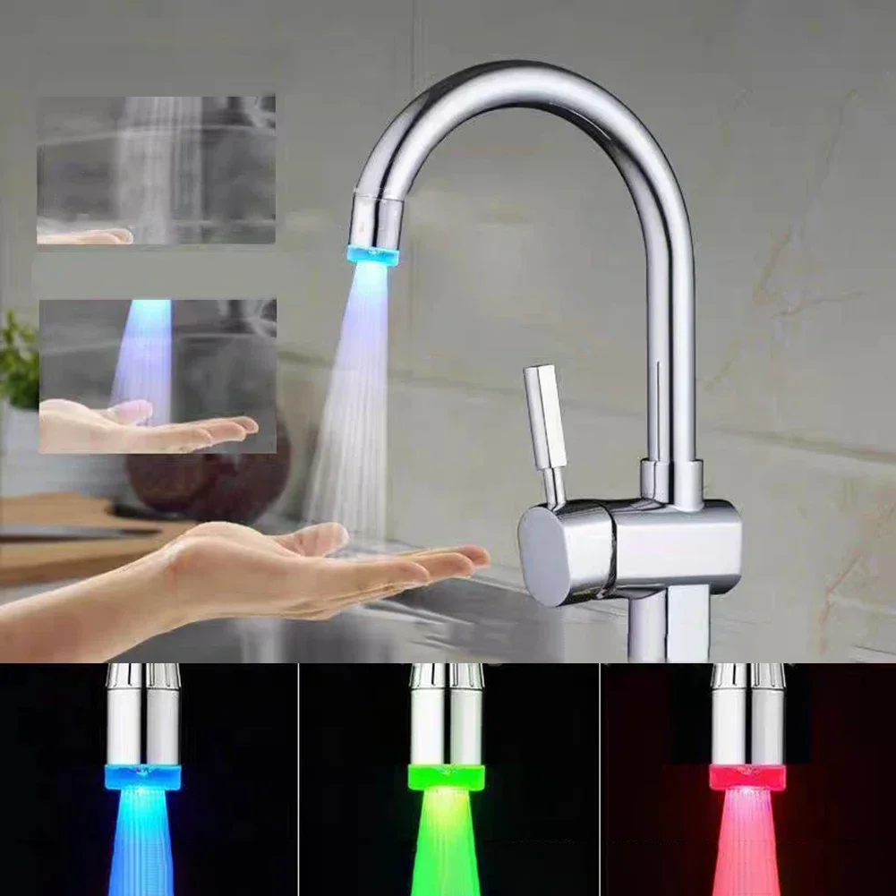 LED Faucet Light Temperature Control/rainbow Color Changing Luminous Faucet 360 Degree Universal- Faucet Nozzle High Quality