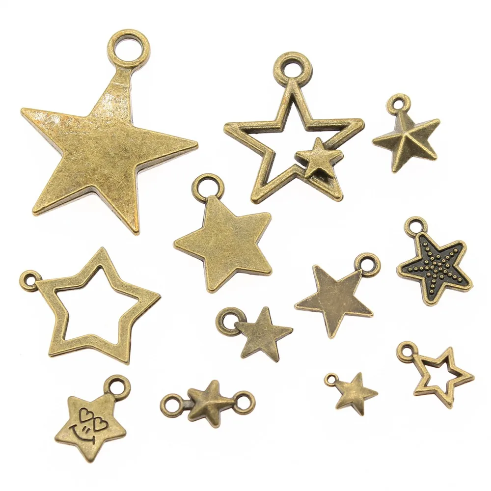 40gram Antique Bronze Color Zinc Alloy Mix Styles Sun Moon Star Charms Pendant Jewelry Accessories