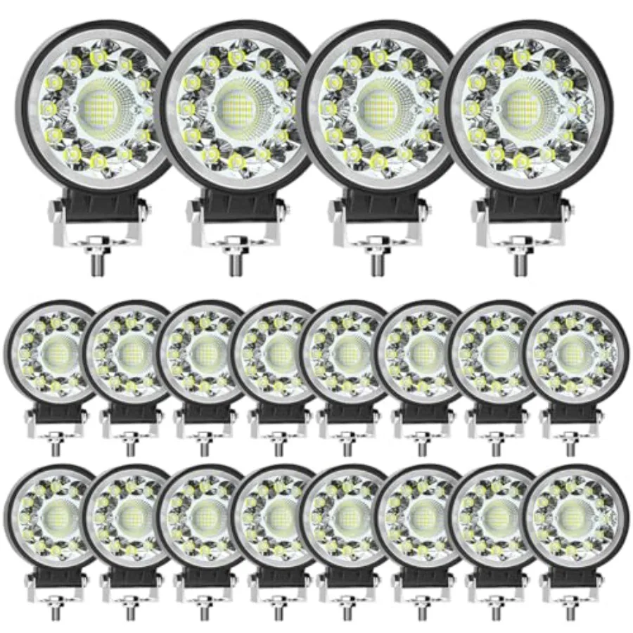LED Spot Work Lights 4 Inch Round LED Light Pods 99W Off Road Driving Light Bar 12V 24V Tractor Fog Pod Lights for SUV ATV Golf