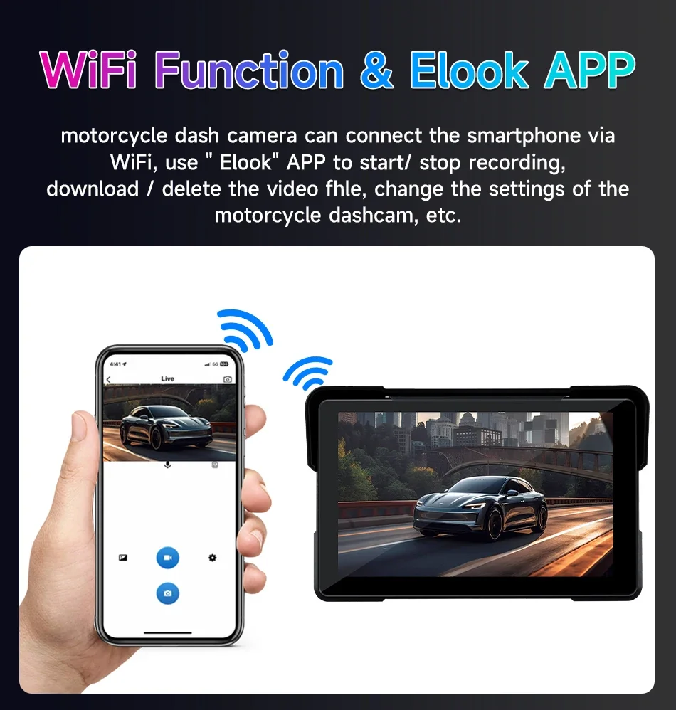 Srnubi Tragbare Motorrad GPS Navigation Wasserdichte Drahtlose Carplay 5/7 "Bildschirm Motorrad Android Auto Bluetooth Monitor DVR – Detail 15