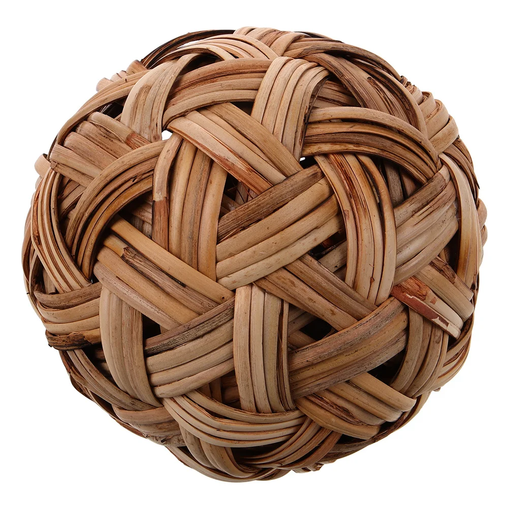 

20Cm Bamboo Ball Ornament Hollow-Out Woven Craft Unique Decorative Sphere Farmhouse Bowl Filler Rustic Vase Decor Room Ambiance