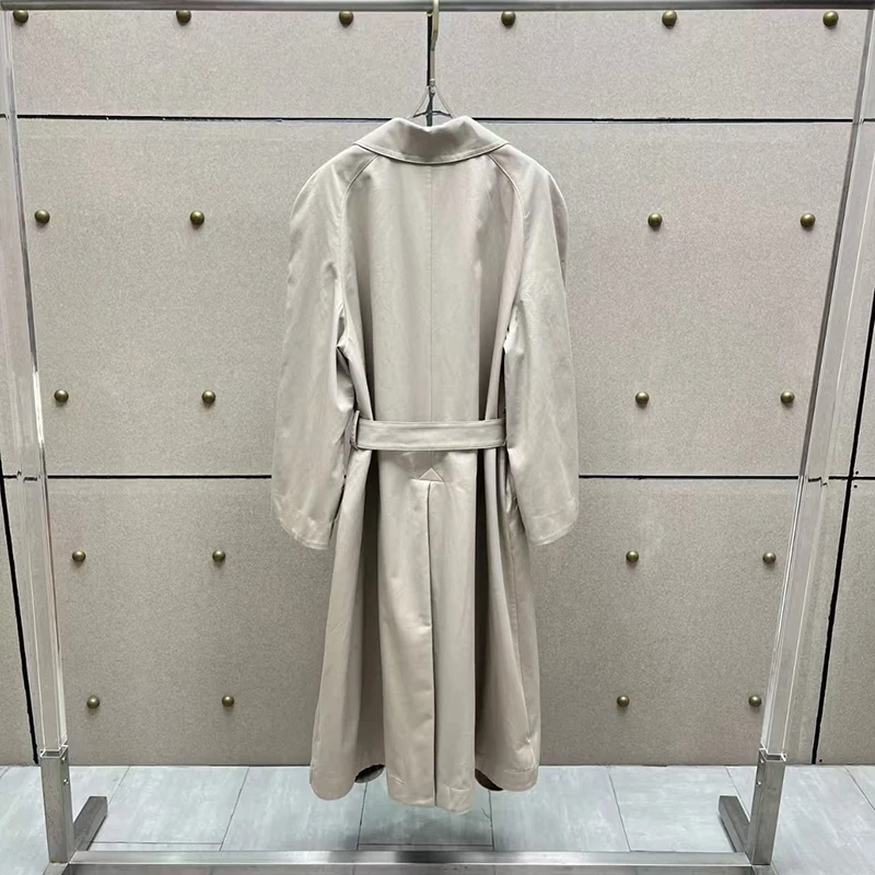 Women's Belt Waist Cinching Mid-Length Trench Coat Coat, Casual Commuter Long Jacket Top, High Quality Cotton Coat, 2026, y2k