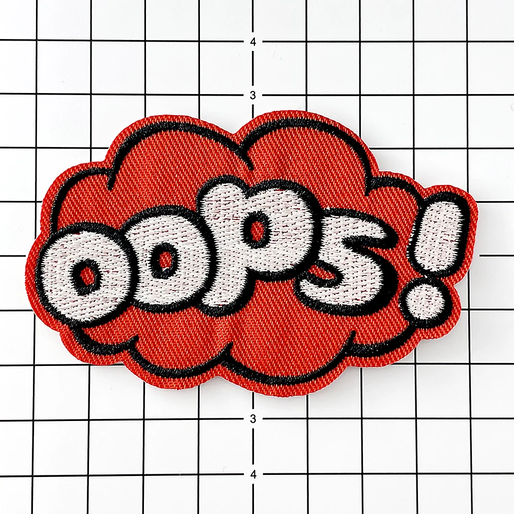 

OOPS Iron on Patches Cloth Badge Mend Decorate Patch Jeans Jackets Bag Clothes Apparel Sewing Decoration Applique Embroidery