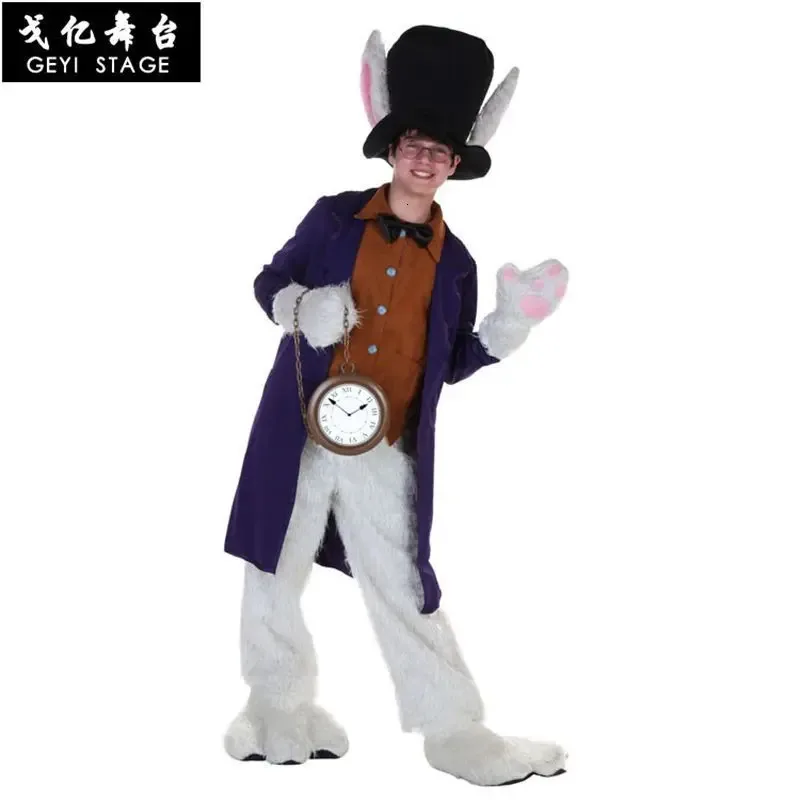 

DY20Child white rabbit boy cosplay clothes film alice in the country of wonder halloween party dress unique for man25
