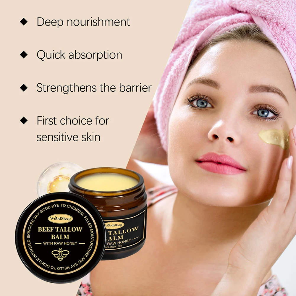 1/2/3pcs Whipped Tallow Honey Moisturizer Balm Deeply Nourishing For Face Cream Body Tallow Lotion For Normal Oily Dry Even Skin