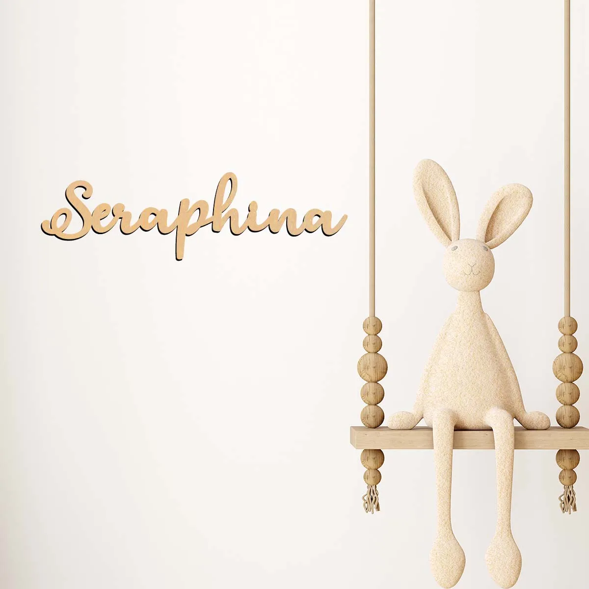 1pc Lovely Seraphina example Customized Name Wooden Decor Laser-Cut Sign Wood Material Holiday Decorations
