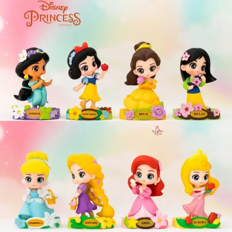 Disney Princess Garden Dream Series Blind Box Mystery Rapunzel Belle Cinderella Ariel Figure Desktop Ornament Model Kid Toy Gift