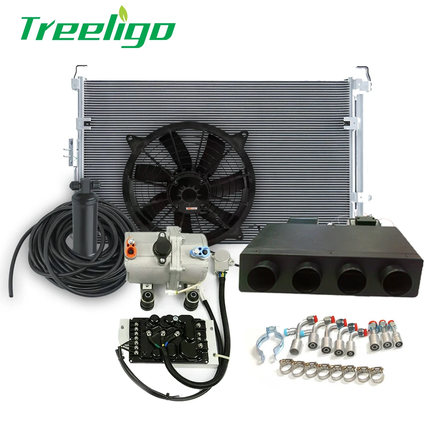 12V Combined Type HVAC Air Conditioner System for Truck Camper Small Classic Car