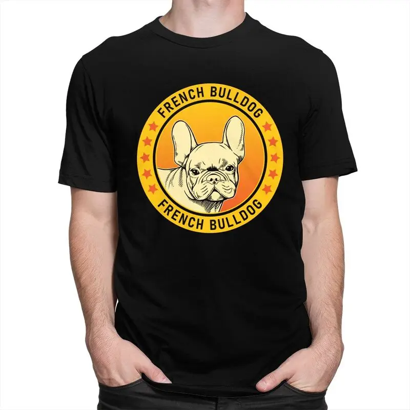 Custom French Bulldog T Shirt Men 100% Cotton Tee Dog Portrait Tshirt Short-Sleeve Summer T-shirt Merch