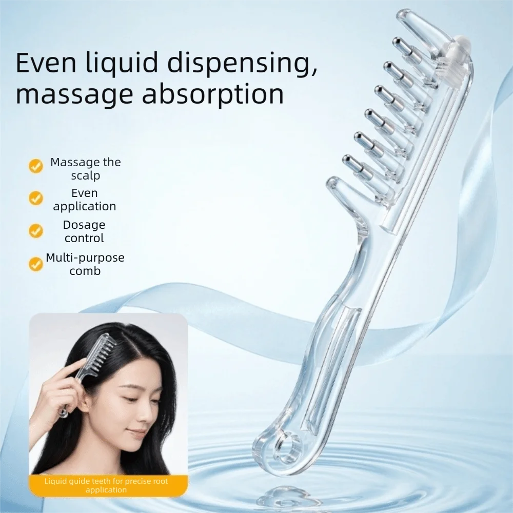 Rolling Metal Teeth Scalp Liquid Guide Comb Built-in Liquid Reservoir Hair Firming Hair Growth Comb Anti-Static Anti-Frizz