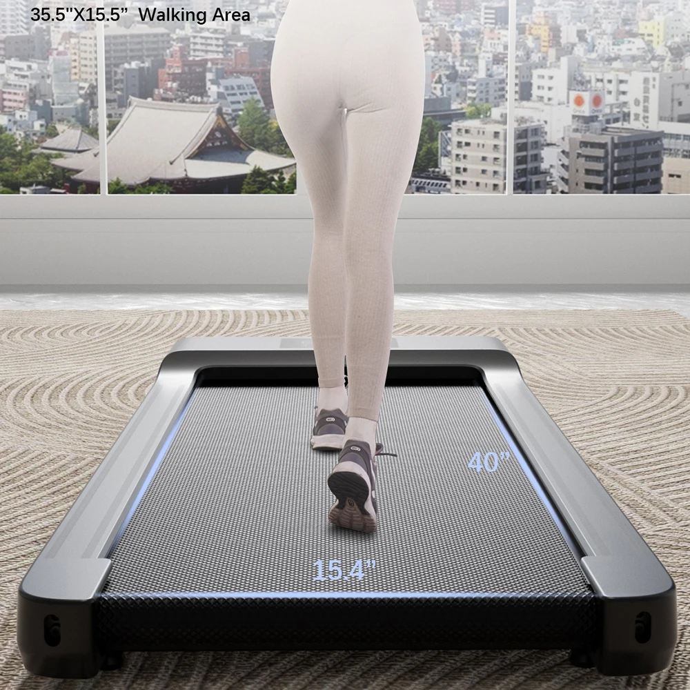 39.39 بوصة وسادة المشي تحت مكتب مشاية محمولة للمنزل التحكم عن بعد شاشة LED 2.5 HP آلة المشي الهادئة #2